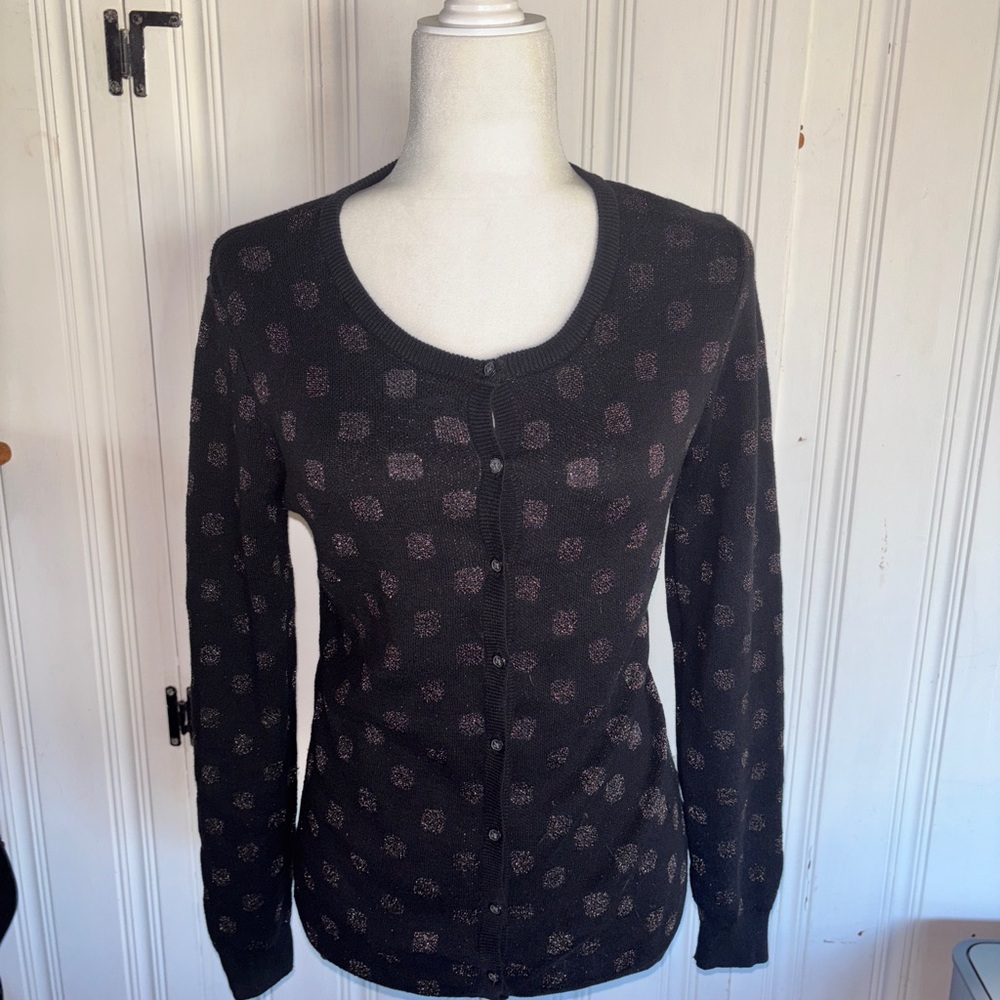 Old Navy Elegant Black Polka Dot Women's Cardigan